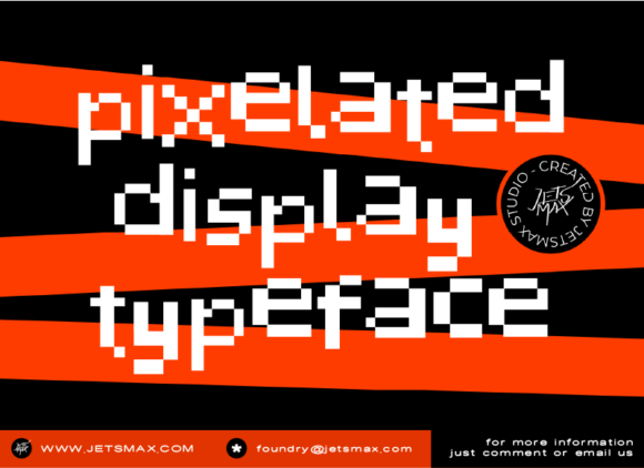 Pixelated Display Font for Handmade Creations